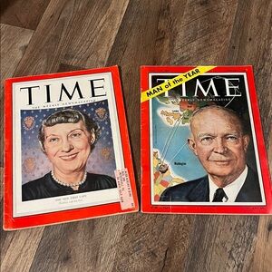 Vintage lot of 2 TIME Magazine Eisenhowers 1953 / 1960